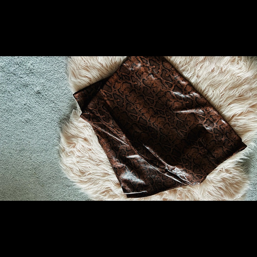 Pu leather plus size shein skirt